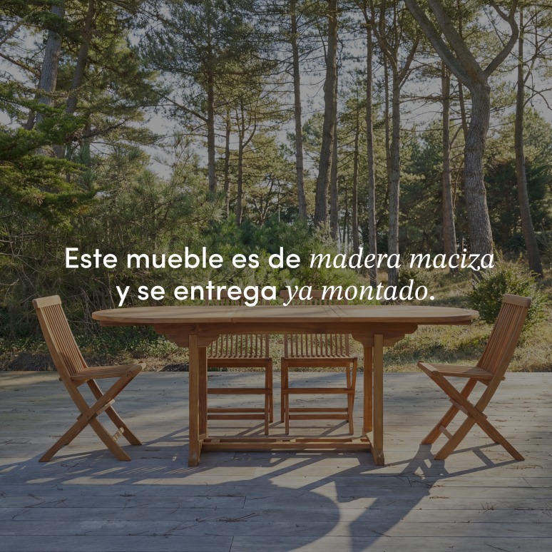 Capri - Mesa de jardín ovalada y extensible de acacia maciza para 8/10 personas