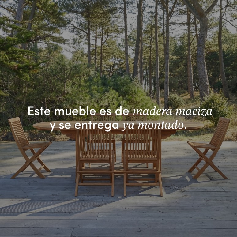 Capri - Conjunto de jardín de acacia maciza con 6 sillas