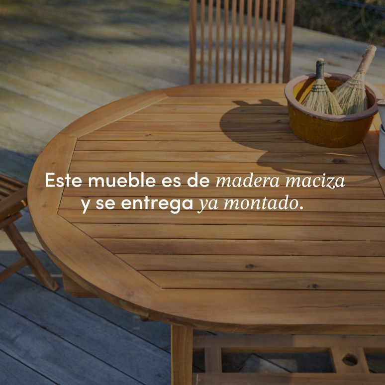 Capri - Conjunto de jardín oval de acacia maciza con 8 sillas