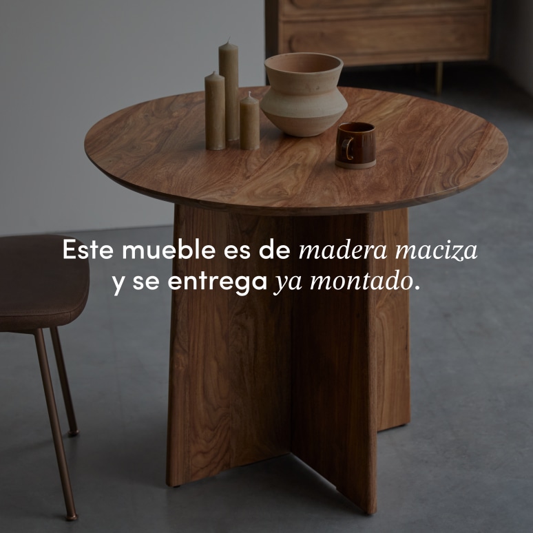 Anja - Mesa redonda de palisandro macizo 4 personas