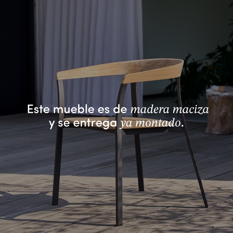 Arco - Silla de jardín de teca maciza y aluminio