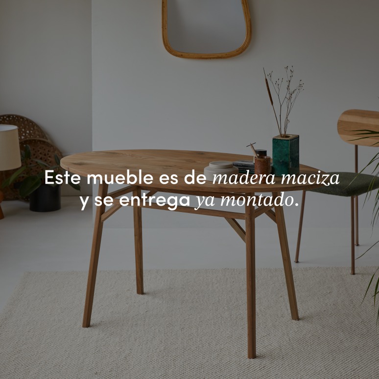 Elena - Escritorio ovalado de teca maciza reciclada