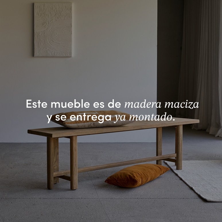 Antonia - Banco decorativo de teca maciza reciclada