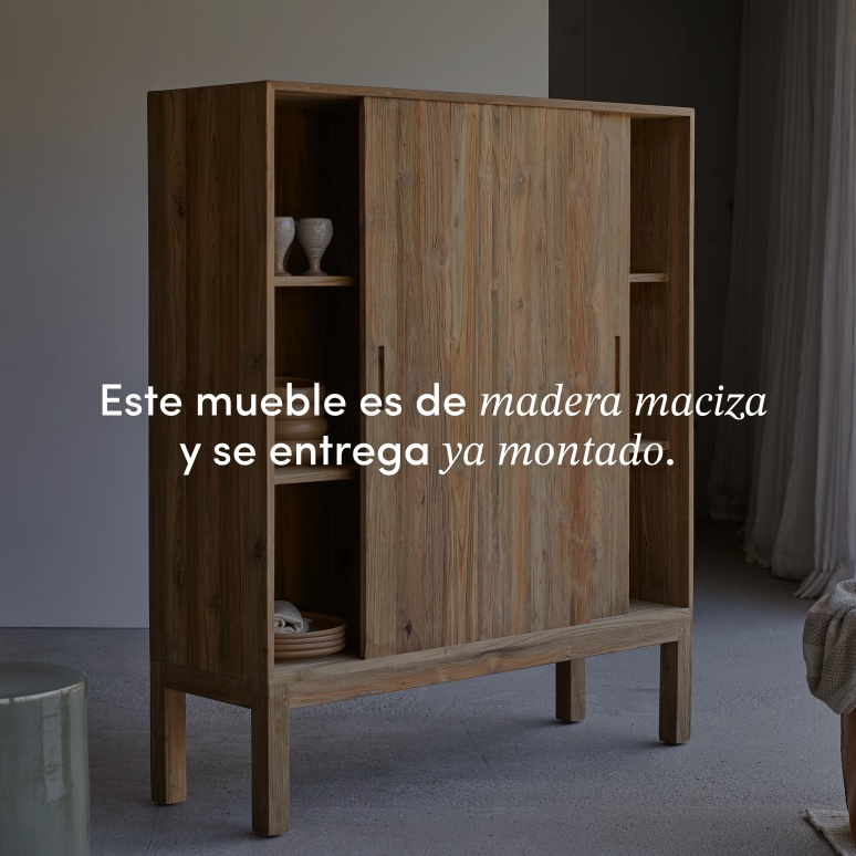 Elias - Aparador de teca maciza reciclada de 130 cm