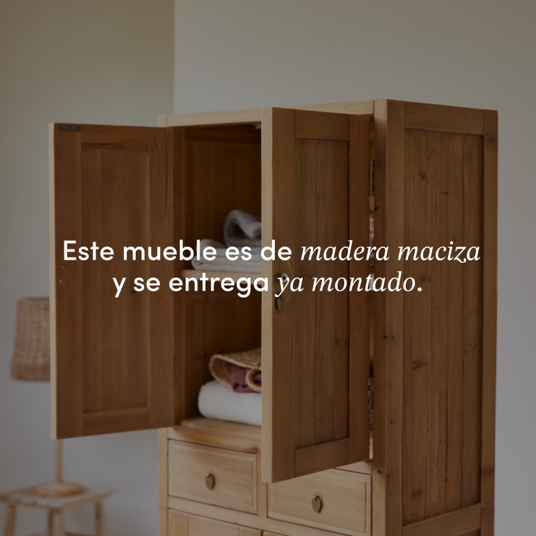 Yuki - Armario infantil de pino macizo reciclado natural