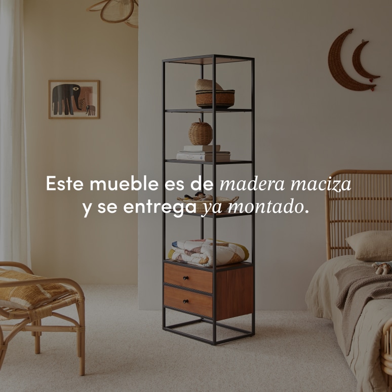 Agra - Columna infantil de acacia maciza y metal