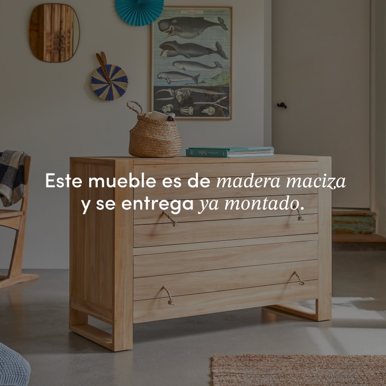 Minimalys - Cómoda infantil de teca maciza