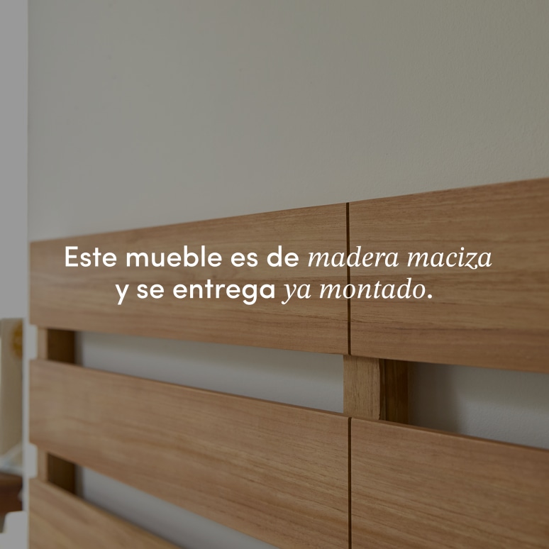 Urbain - Cabecero infantil de teca maciza de 135 cm