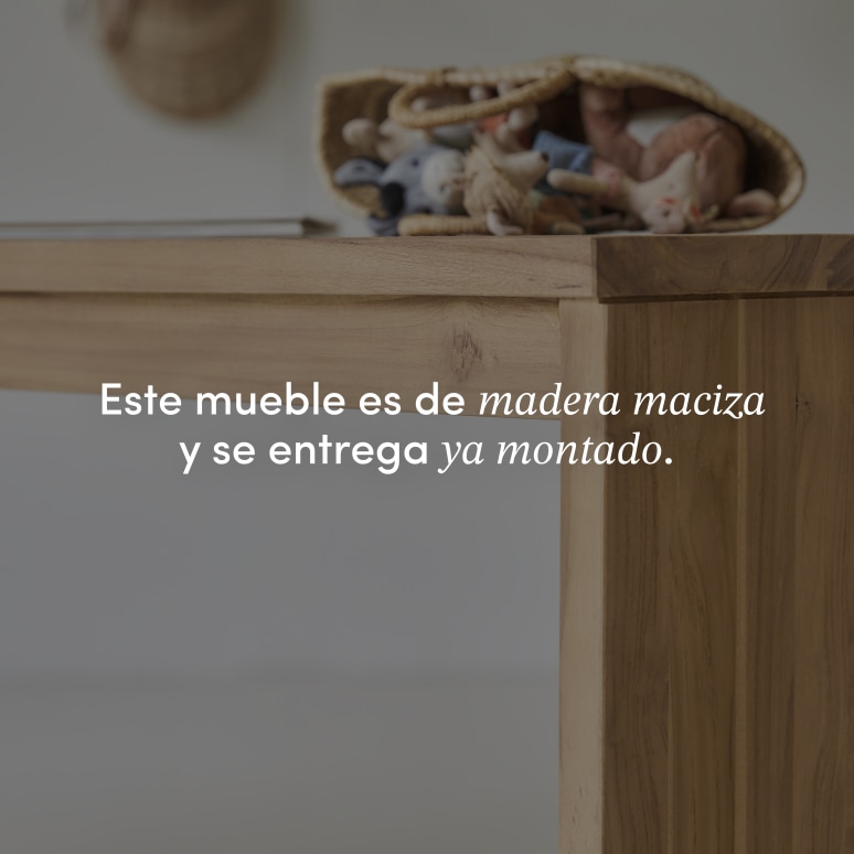 Eden - Escritorio infantil de teca maciza con cajonera