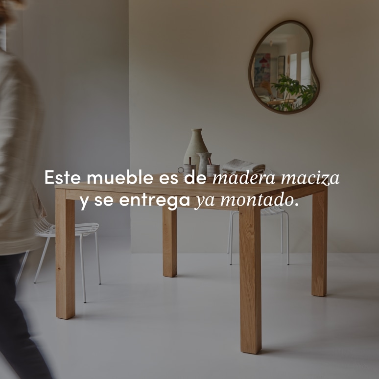 Eden - Mesa de roble macizo para 4-6 personas