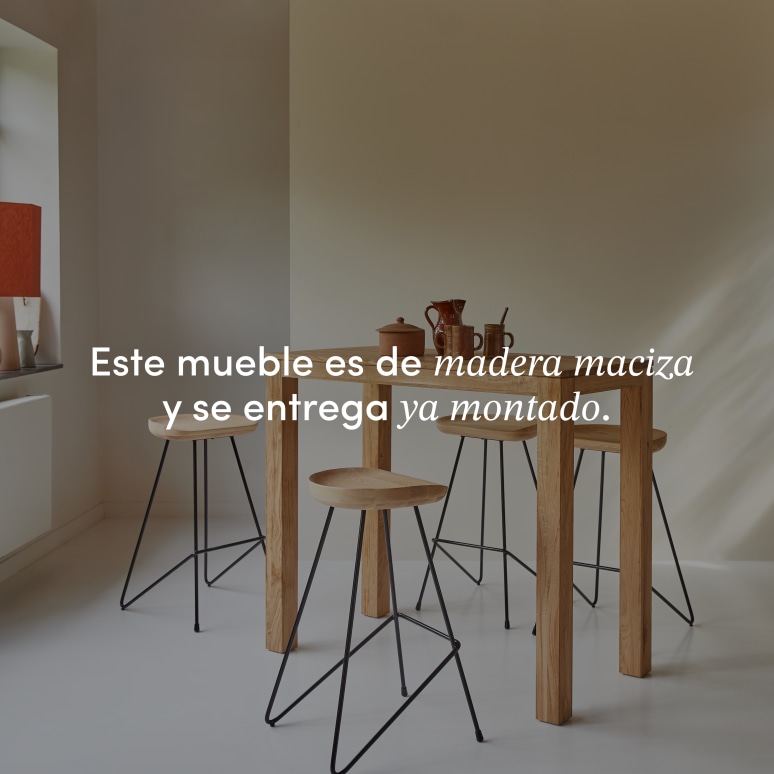 Eden - Mesa de bar de roble macizo para 2-4 personas