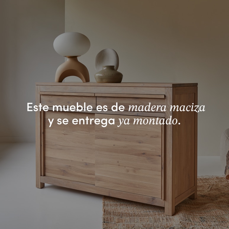 Luce - Aparador de roble macizo de 120 cm