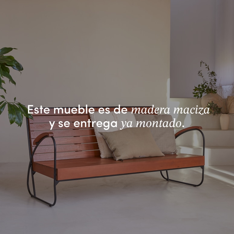 Key Wood - Banco de madera de acacia maciza de 3 plazas