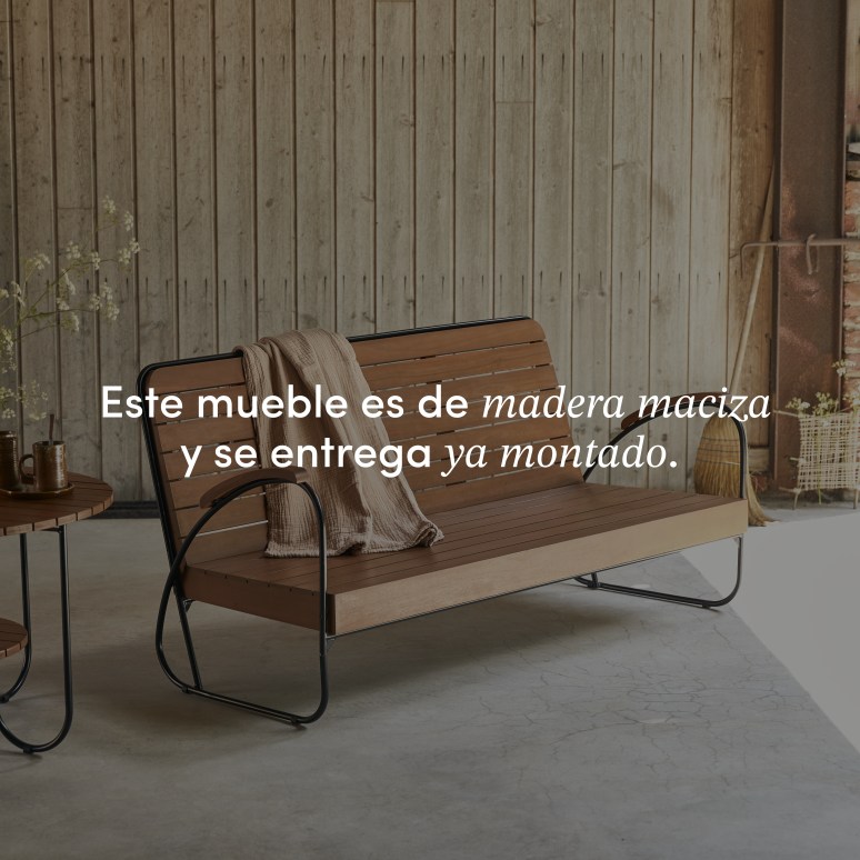 Key Wood - Banco de jardín de acacia maciza de 3 plazas