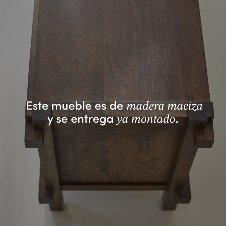 Arko - Mueble para TV de madera de mango macizo con 2 cajones de 120 cm