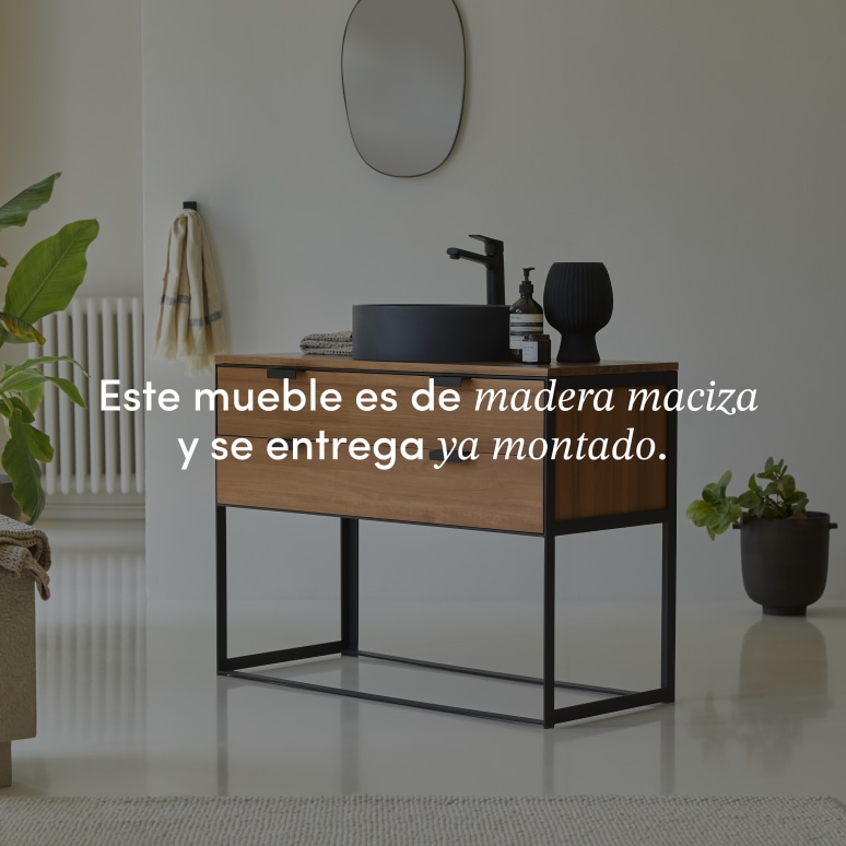 Urban - Mueble para lavabo de acacia maciza de 100 cm