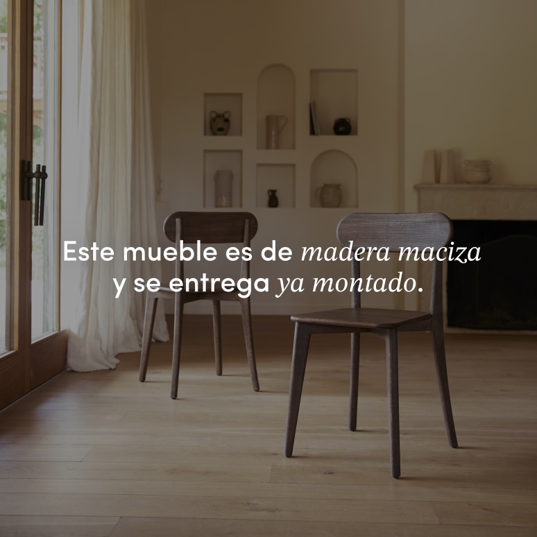 Abel - Silla de caoba maciza marrón