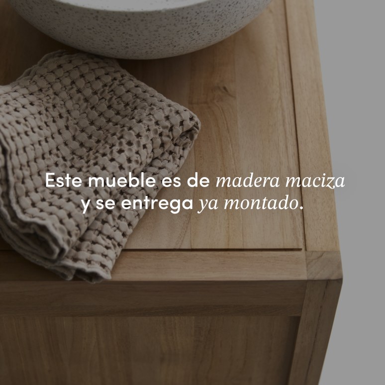 Arty - Mueble para lavabo de teca maciza de 60 cm