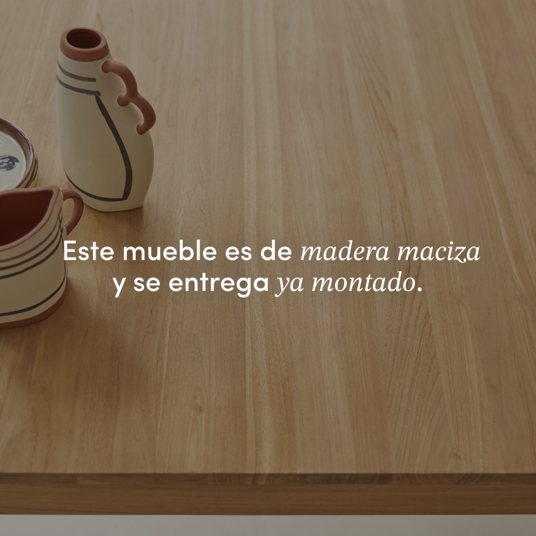 Eden - Mesa de teca maciza para 4-6 personas