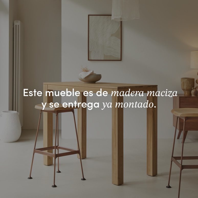 Eden - Mesa alta de teca maciza para 2-4 personas