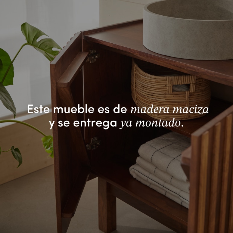 Milo - Mueble de baño de madera de mango de 80 cm