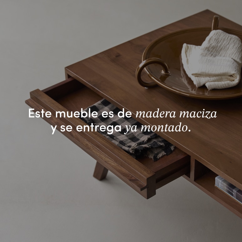 Niels - Mesa de centro de acacia maciza de 115 cm