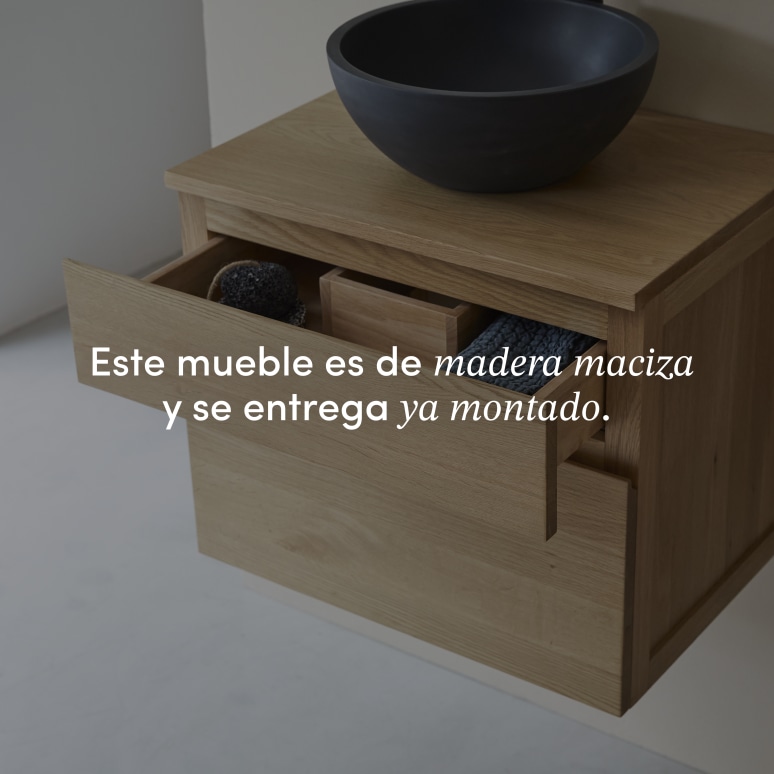 Jacob - Mueble de baño de roble macizo de 60 cm