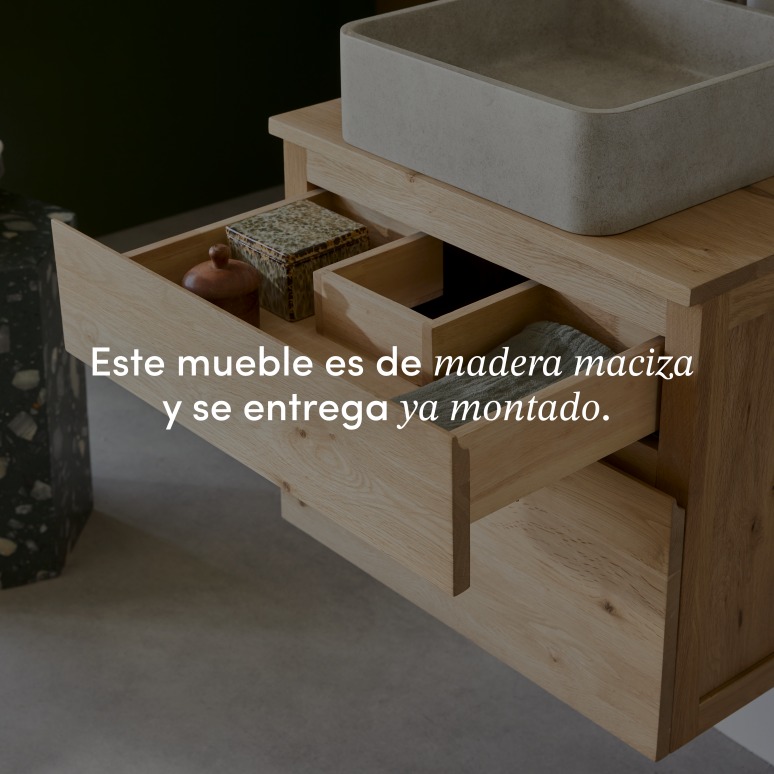 Jacob - Mueble de baño de roble macizo de 60 cm