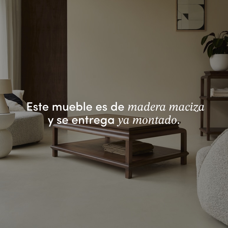 Achille - Mesa de centro rectangular de acacia maciza