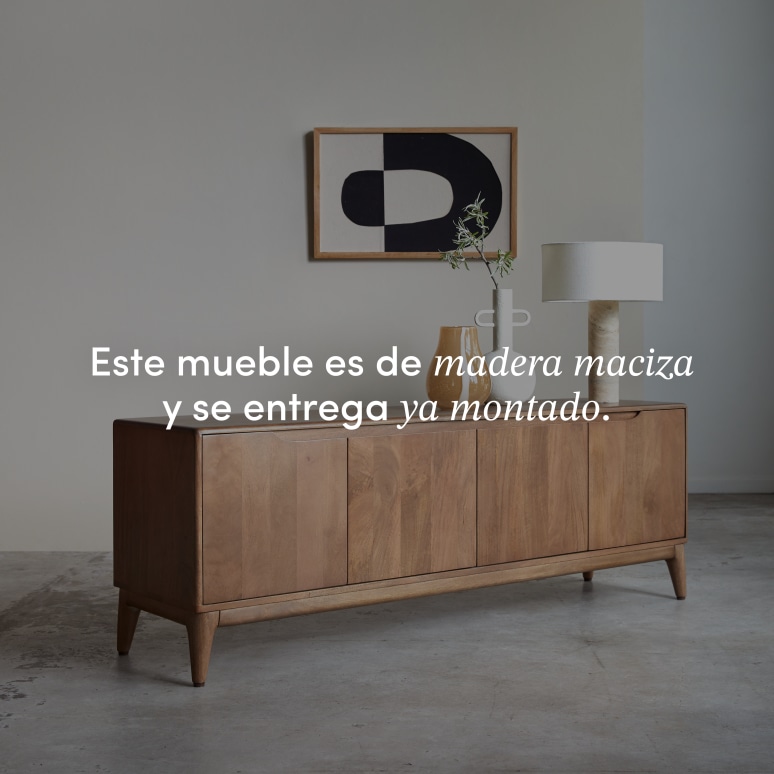 Gabrielle - Mueble para TV de mango macizo de 160 cm