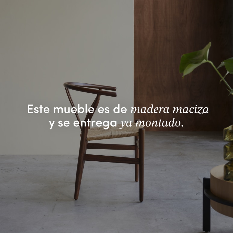 Blaise - Silla de teca maciza oscura y cuerda