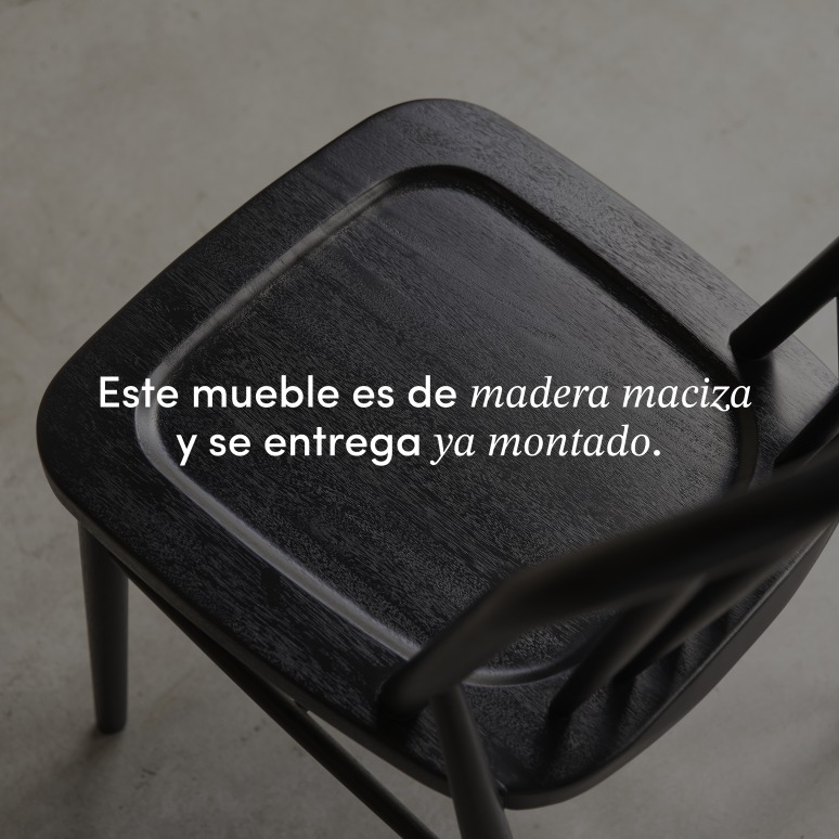 Leonor - Silla con barrotes de acacia maciza negra