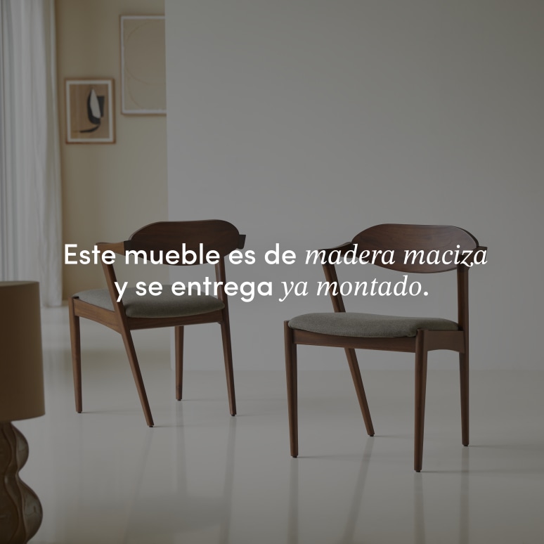 Guido - Silla de teca oscura maciza y tela