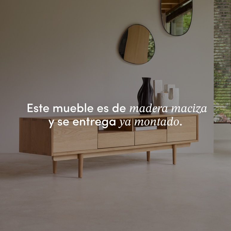 Ellie - Mueble para TV de roble macizo de 180 cm