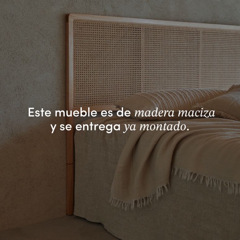 Adèle - Cabecero de rejilla de ratán de 180 cm