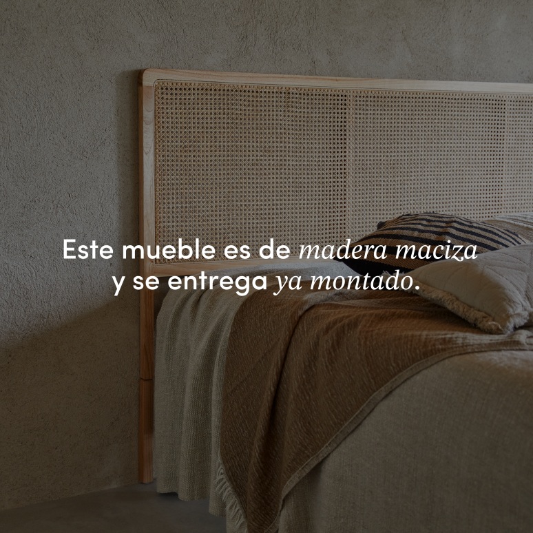 Adèle - Cabecero de rejilla de ratán de 200 cm