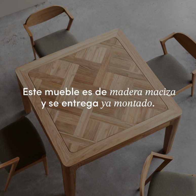 Ruth - Mesa de teca maciza reciclada para 4-6 personas