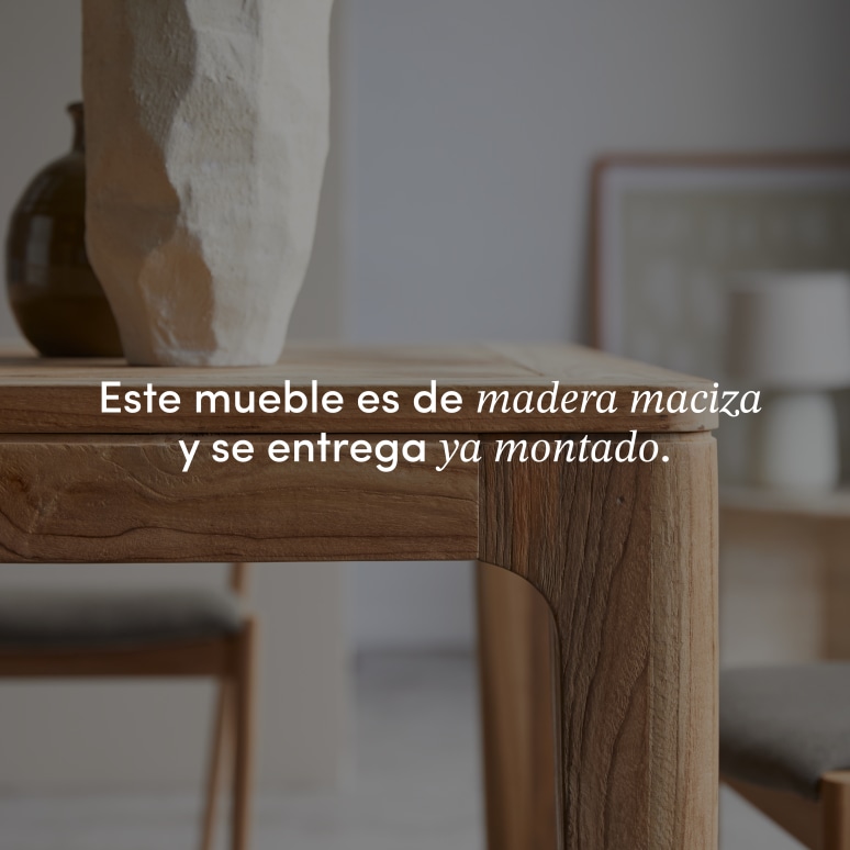 Ruth - Mesa de teca maciza reciclada para 4-6 personas