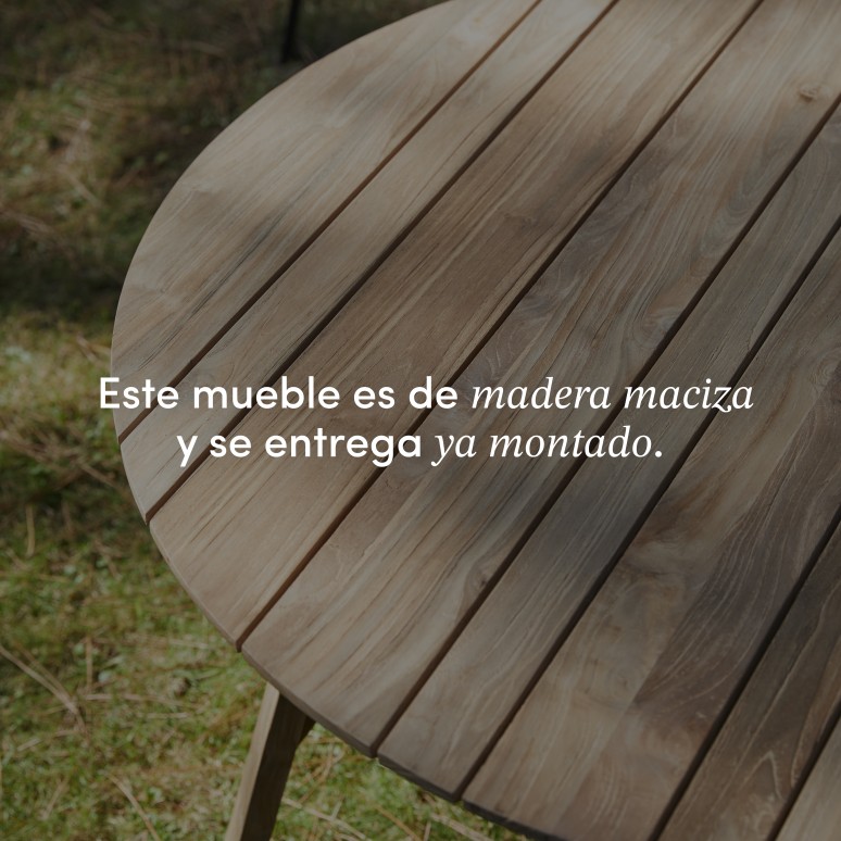 Katrine - Mesa de jardín de teca maciza reciclada para 6 personas