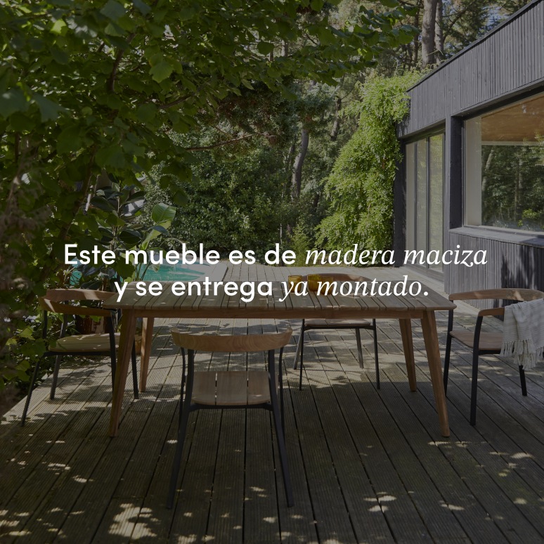 Katrine - Mesa de jardín de teca maciza reciclada para 6-8 personas
