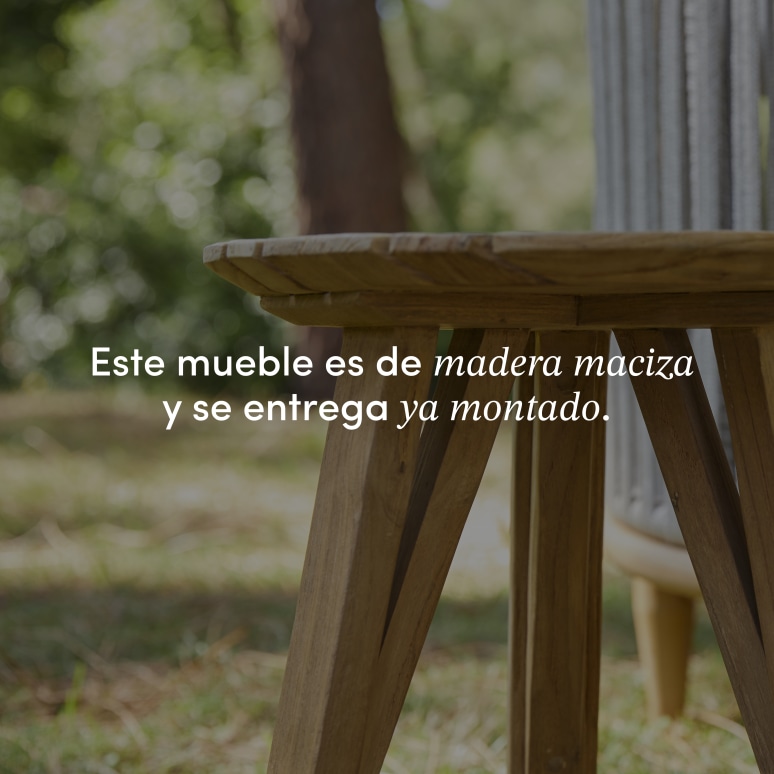 Katrine - Mesa auxiliar de jardín de teca maciza reciclada