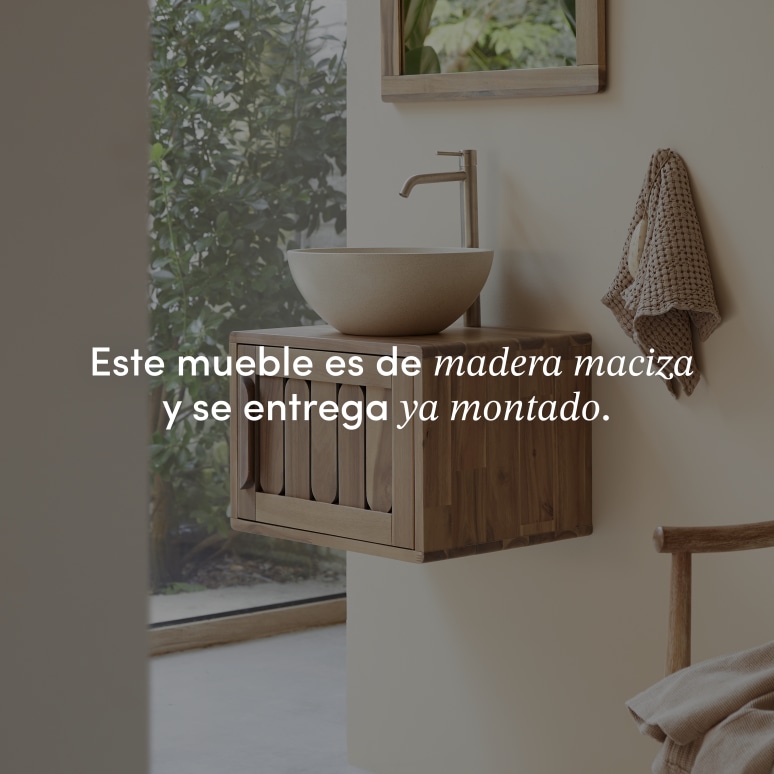 Lila - Mueble de baño de acacia maciza de 50 cm