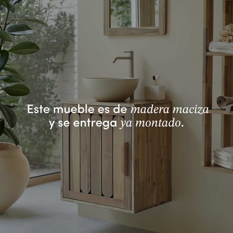 Lila - Mueble de baño de acacia maciza de 60 cm