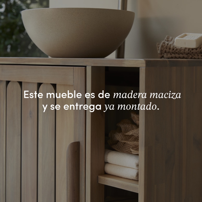 Lila - Mueble de baño de acacia maciza de 80 cm