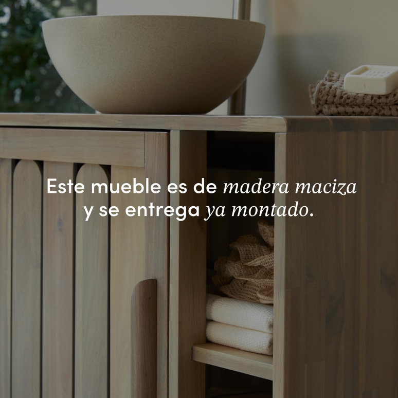 Lila - Mueble de baño de acacia maciza de 80 cm