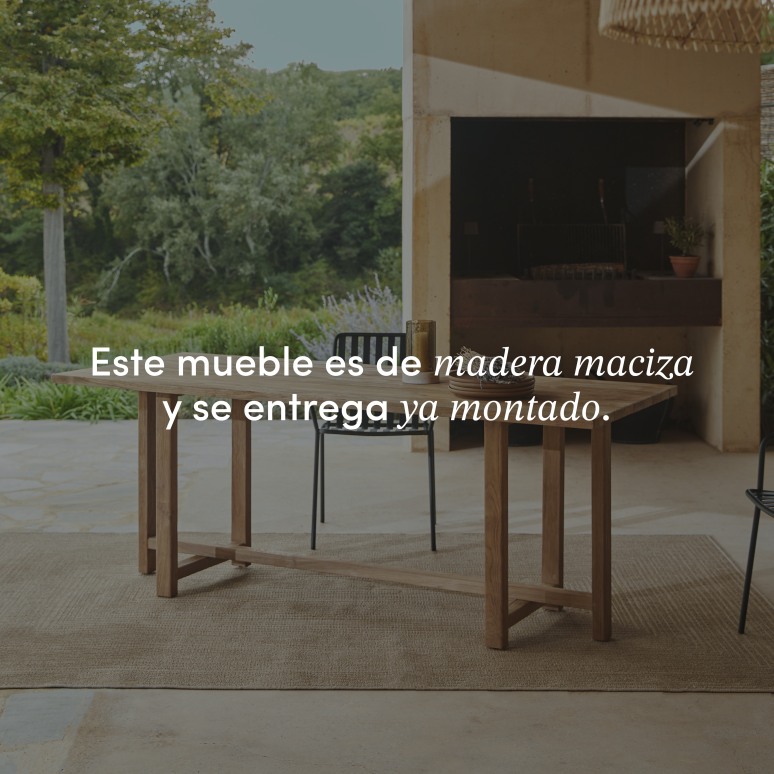 Antonia - Mesa de jardín de teca maciza reciclada para 6-8 personas
