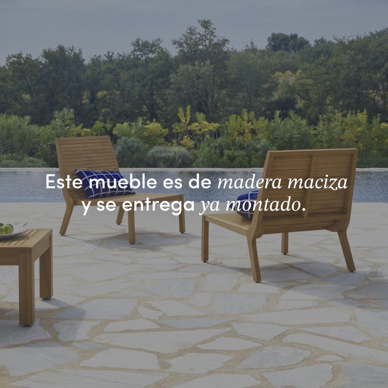 Teo - Conjunto de jardín de teca maciza de 3 plazas