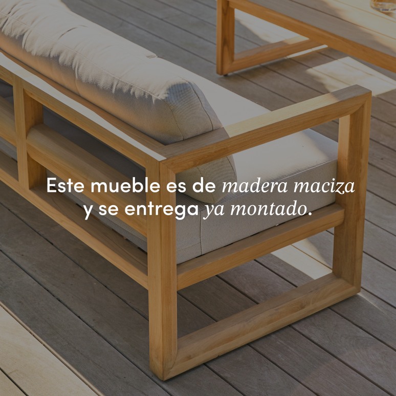 Noah - Banco de jardín de 3 plazas de teca maciza