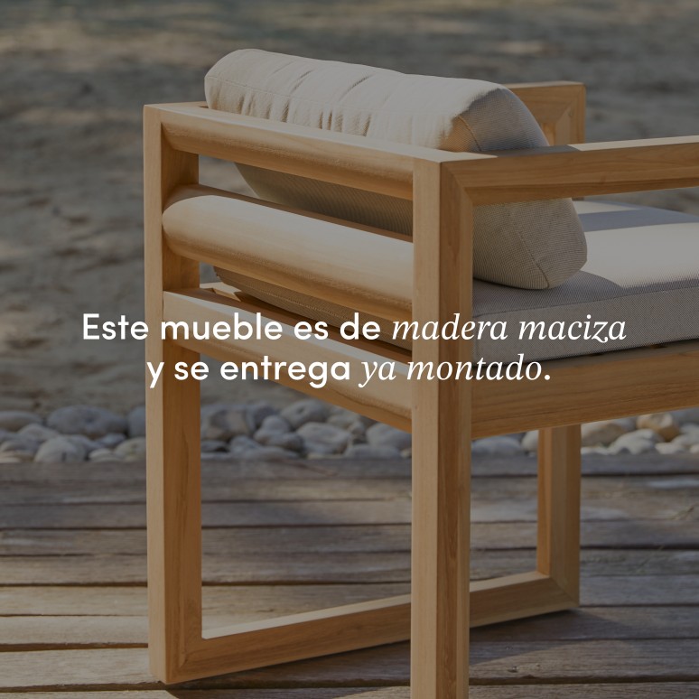 Leon - Conjunto de jardín de teca maciza con 4 sillas