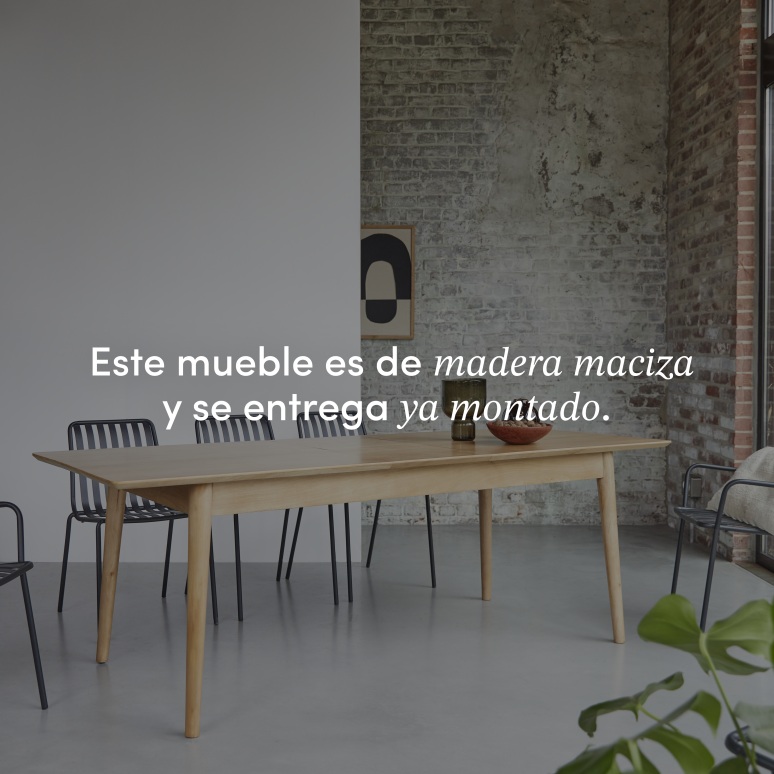 Cloé - Mesa extensible de mango macizo para 6-8 personas